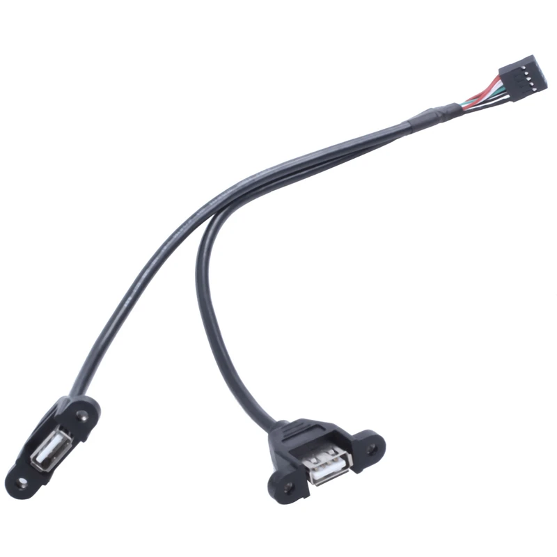 9 контактный разъем для Dual USB 2,0 Тип в клемма женского типа адаптер кабель материнская плата