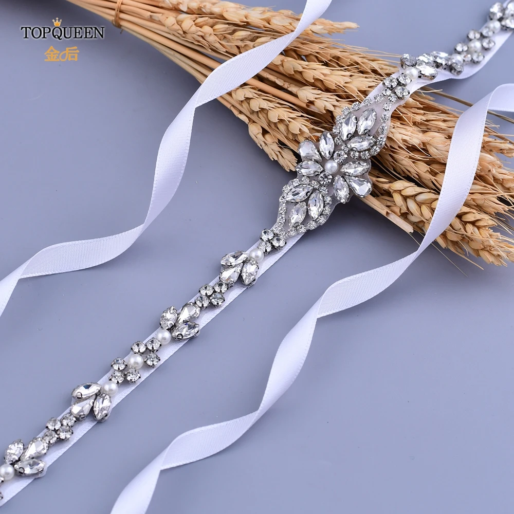 TOPQUEEN Mix Style Bridal Belt Rhinestone Bling for Women Luxury Beaded Wedding Flower Bridesmaids Party Dresses Gown Decoration