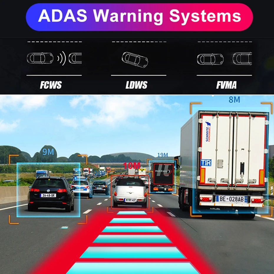Автомобильный видеорегистратор Bluavido 12 дюймов Android 8 1 двойной объектив 1080P WiFi GPS
