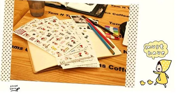 Cute Cartoon Little Red Riding Hood Transparent Sticker MY Little Friend Notebook Decorative Stickers 6 Sheets