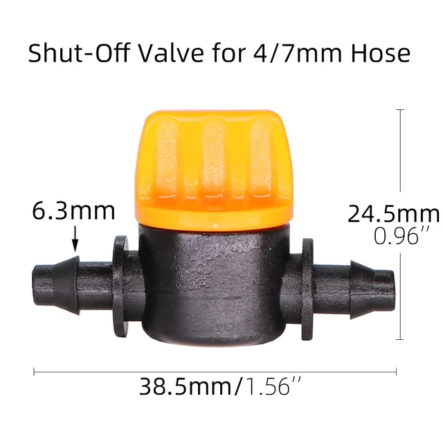 7 Az 1/4 ' Szögelt Mini Szelep Típusa A Kapcsoló Csatlakozókhoz 4/7 Mm -Es Tömlőkertészet Üvegházhatású Öntözőcsövek Adapteréhez - Image 2