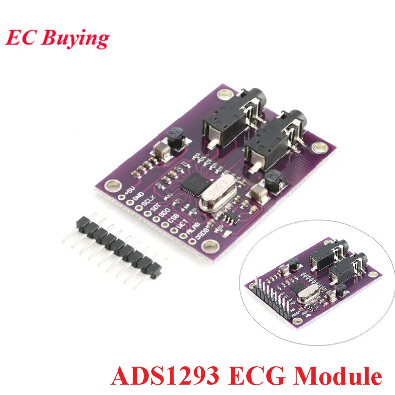 ADS1293 цифровой электрокардиограммы(ЭКГ) модуль физиологические измерения сигнала 3-канальный блок питания с 24-битный аналоговый передний конец для Arduino