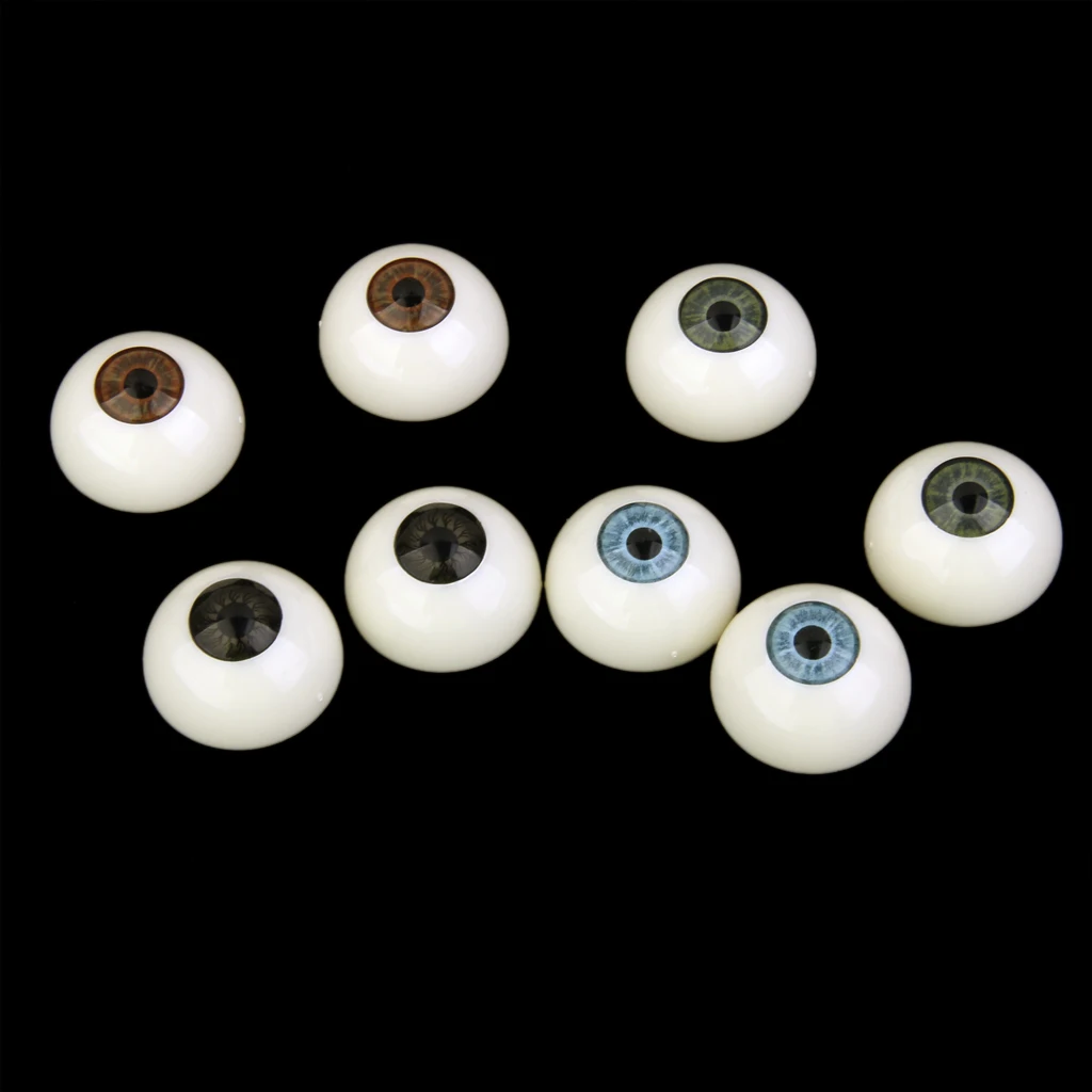4 pairs Half Round Hollow Eyeballs 25mm for Doll Mask Skull Halloween Prop