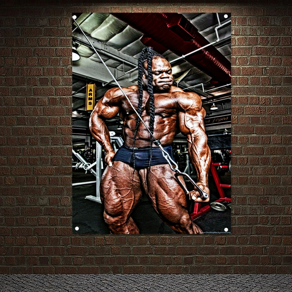 inspirational poster tapestry man body building workout banner wall hanging 4 grommets custom flag stadium gym wall decoration Stadium Gym Decor Muscular Hunk Poster Wallpapers Man Body Building Banner Flag Fitness Workout Mural Canvas Painting Wall Art 1