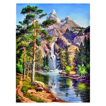 

Full Square Diamond Landscape Diamond Painting Waterfall Diamond Embroidery Cross Stitch Picture of Rhinestones
