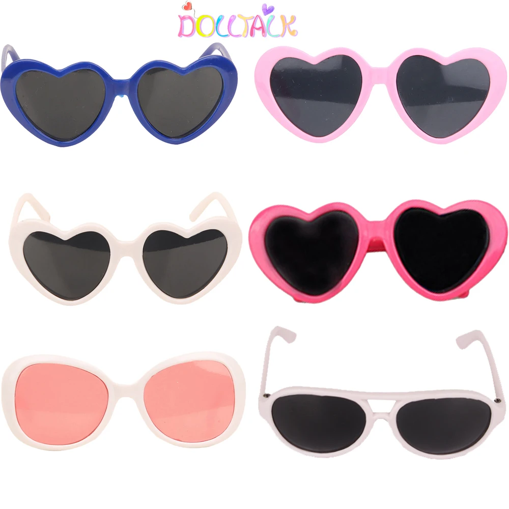Mini Sunglass For 18inch American Doll Heart Lovely Glass 43cm New Born And Bebe 1/3 BJD SD Russia Girl Accessories | Игрушки и хобби