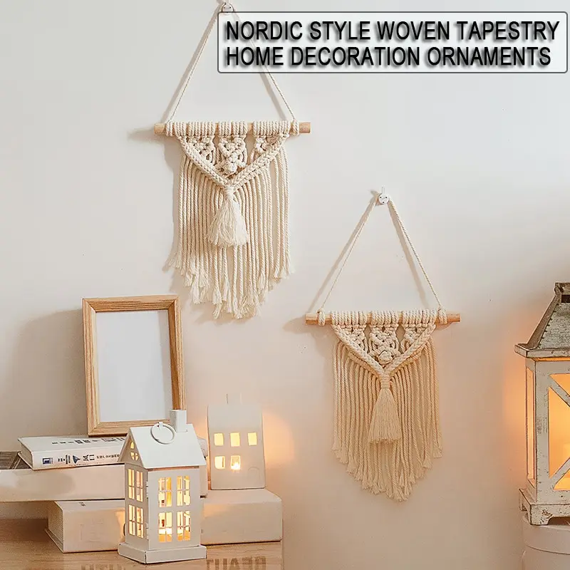 NEW Macrame Wall Hanging Cotton Rope Tapestry Tassel Hand Woven