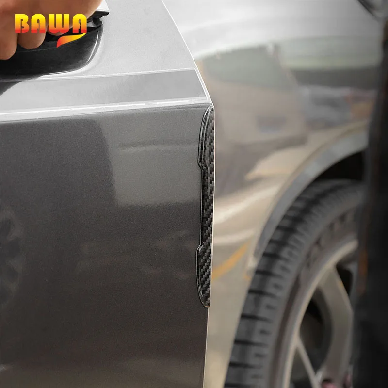 BAWA Auto Door Side Edge Protection Guard for Dodge Challenger Carbon Fiber Protective Stickers 4pcs for Dodge Charger