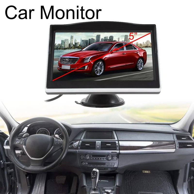 

5 Inch TFT LCD HD Screen Monitor Car Rearview Reverse Backup Parking Camera Cam