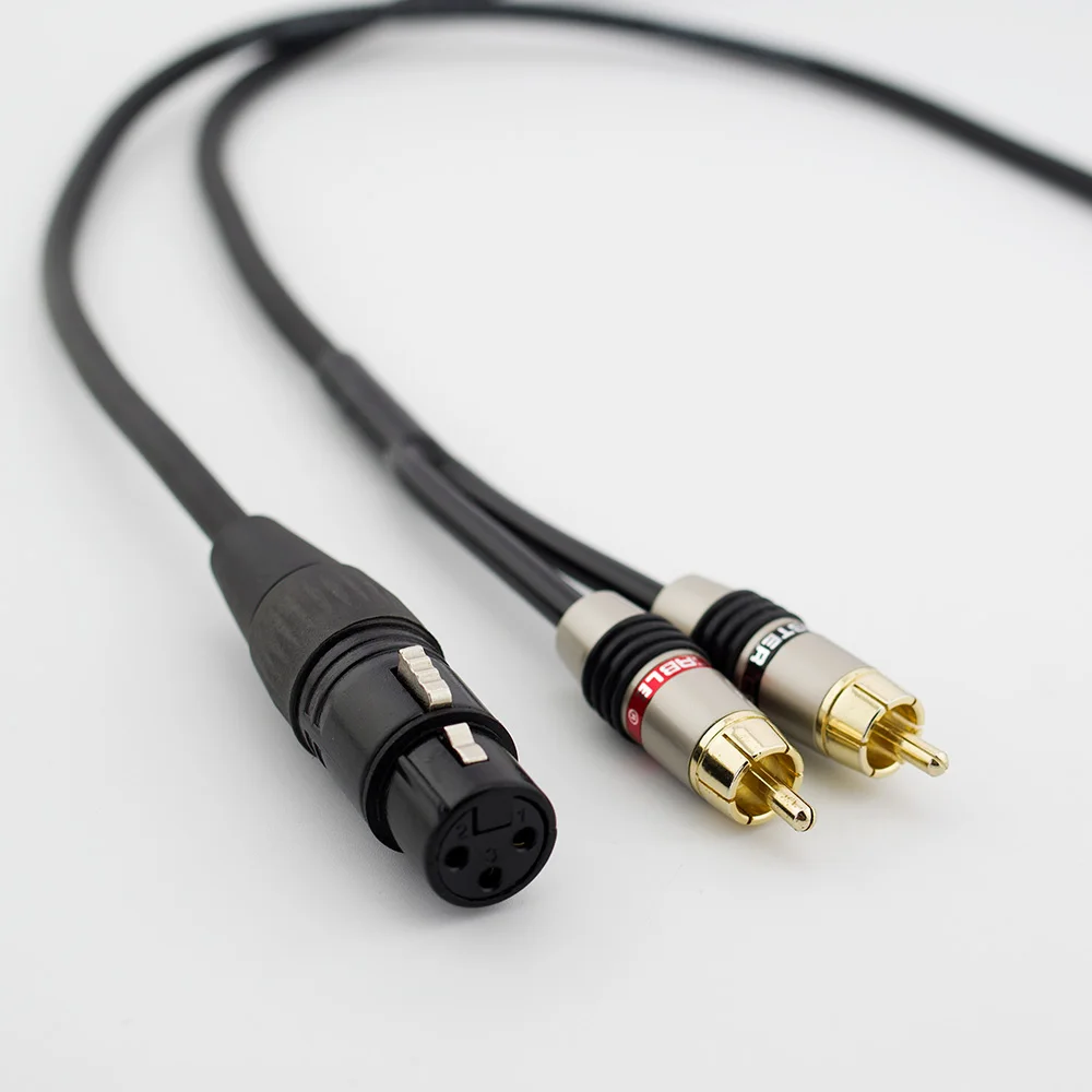 Premium XLR to Dual RCA Audio Cable - High-Fidelity Amplifier Mixing Cable