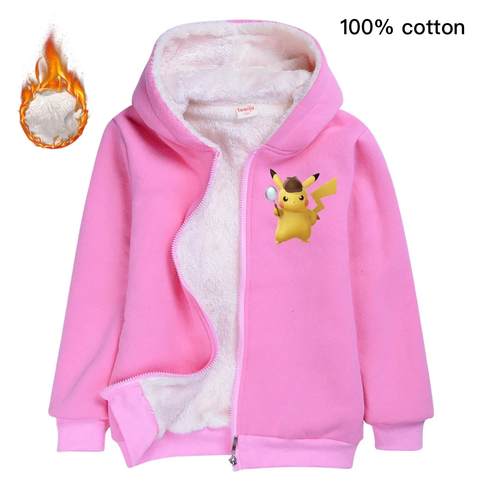 Талисман Pikachu костюм кардиган, толстые полусапожки с молнией и пальто игры "Покемон го", с героями из мультфильма «Покемон»(Эш кечум, поп футболки с принтом Пикачу Детский костюм