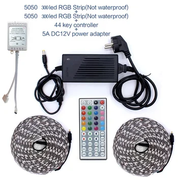 

LED Strip Light RGB 5050 SMD 2835 Flexible Ribbon fita led light strip RGB 5M 10M Tape Diode DC 12V+ Remote Control +Adapter
