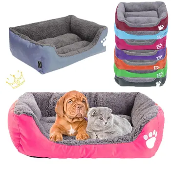 

(S-3XL) Large Pet Dog Bed 8Colors Warm Cozy Dog коврик House Soft Fleece Nest Cat Dog House Mat Autumn Winter Waterproof Kennel