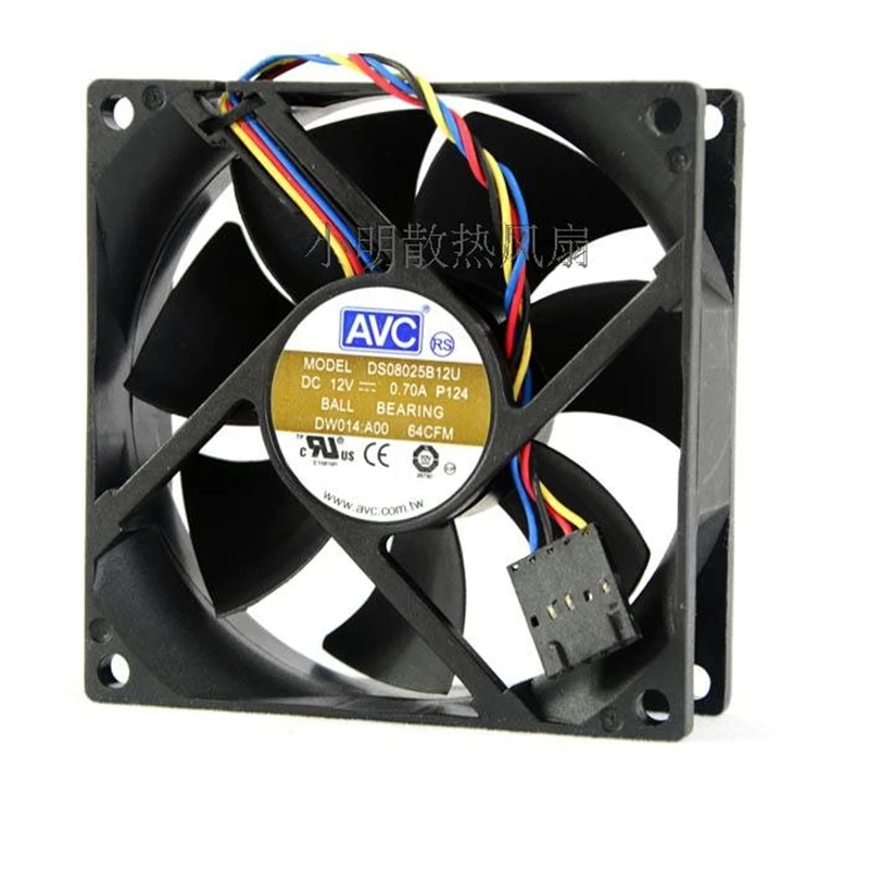 Ventola Raffreddamento Delta AUB0812VH 12V 0.41A - 80x80x25 Mm, 4 Fili PWM, Per PC Ed Elettronica
