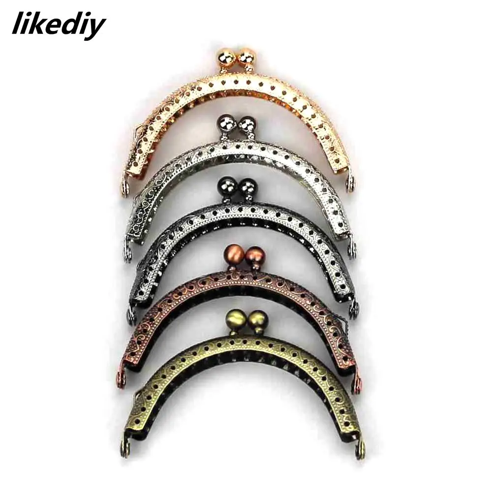 10 Pcs/Lot 8.5 CM Size Double Bead Semicircular Metal Purse Frame Kiss Clasp Clutch DIY Bag Accessory | Багаж и сумки
