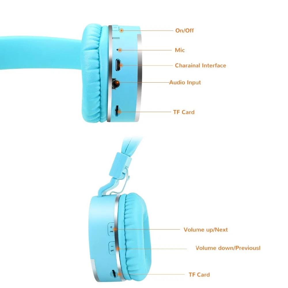 E86 Foldable Bluetooth Wireless Headphones Kids Stereo Headset with Mic Kids Girls Gift Earphones For Xiaomi iphone huawei Mp3