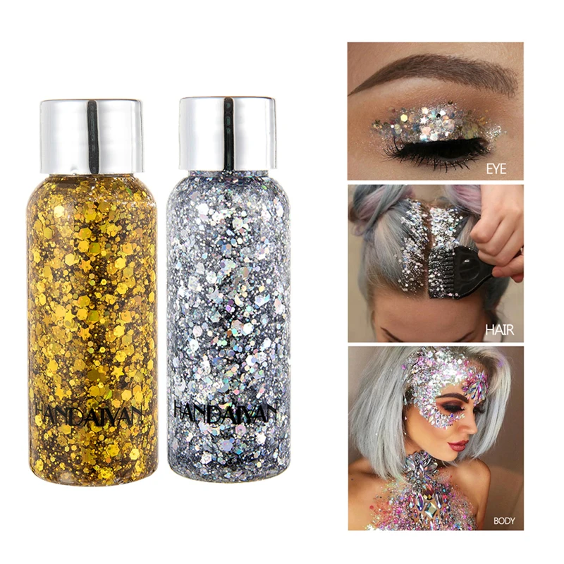Блеск для теней век блеск волос тела лица блестящий гель художественного