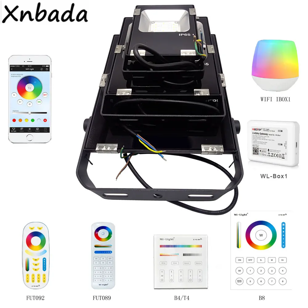 Светодиодный прожсветильник Тор Mi светильник RGB + CCT 10 Вт 20 30 50 2 4 ГГц WIFI IBOX / RF пульт