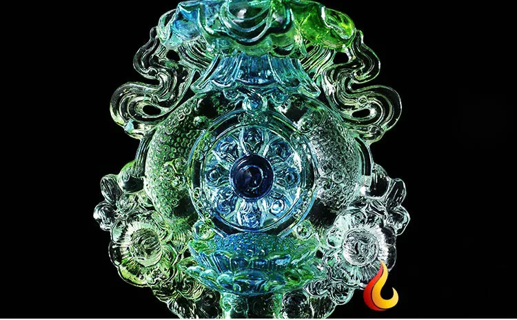 Ancient Glass Combination Eight Auspicious Ornaments Tantric for Buddha Auspicious Eight Treasures Collection Tibetan Buddhism