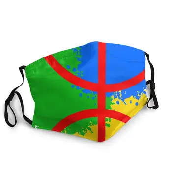 

Amazigh Flag Unisex Reusable Mouth Face Mask Fabric Imazighen Amazir Berber Anti Dust Protection Cover Respirator