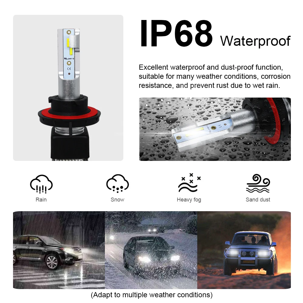 Roadsun CSP H4 светодиодный H1 H11 9005 9006 H7 светодиодная Автомобильная фара 3 цвета