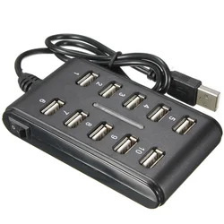 Alta velocidade 480 mbps usb 2.0 hub 10 portas multi computador pessoal usb hub portátil divisor usb para computador portátil