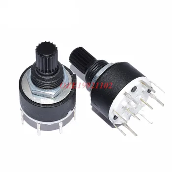

1P5T 1P6T 1P8T 2P3T 2P4T 6mm Diameter Knurled Shaft Rotary Switch DC 60V 0.3A 15MM Shaft Length