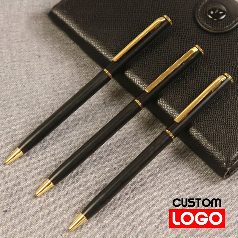 Metal Business Ballpoint Pen DIY Customized LOGO Text Engraving Gift Sign Pen Advertising Pen School Office Stationery Wholesale personalized gift pen metal pen 1 0mm black ink customized logo ballpoint pens engrave logo company name school office supplies