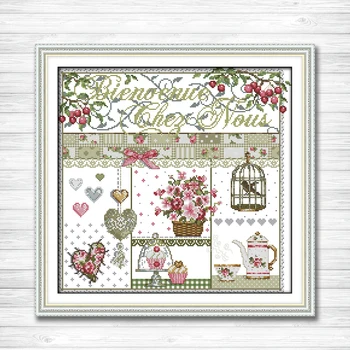 

Home life roses flowers decor chinese painting 11CT Counted Print on Canvas DMC 14CT Cross Stitch kits Embroidery Set Needlework