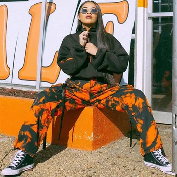 

Pragmapism 2020 NEW Print Streetwear Cargo Pants Women Casual Ladies Joggers Trousers High Waist Hippie Baggy Pants SL-07