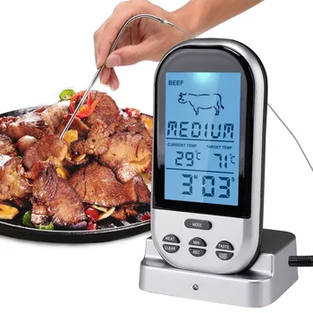 

Meat Thermometers Bluetooth LCD Digital Probe Remote Wireless BBQ Grill Kitchen Thermometer Home Cooking Tools with Timer Alarm