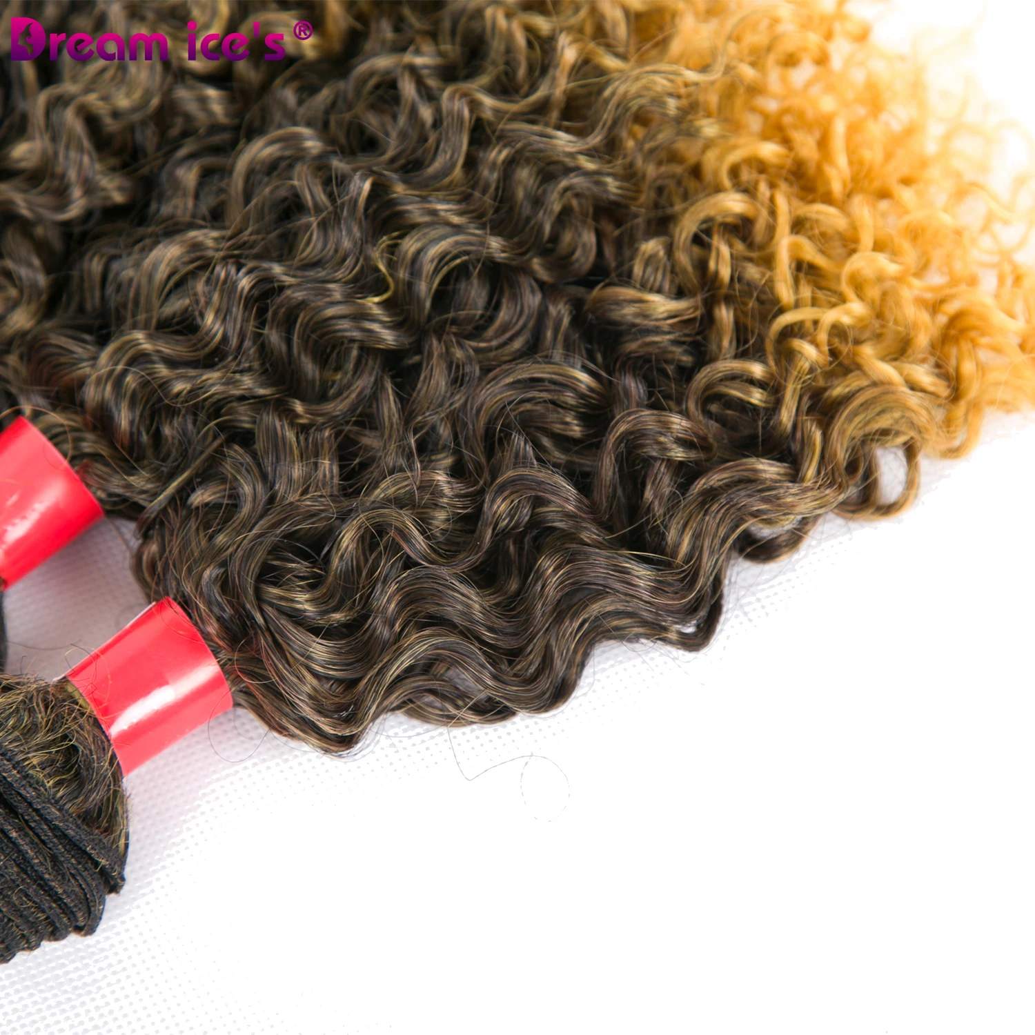 Афро высокая температура синтетического волокна Пряжка для волос эффектом деграде(переход от темного к волнистые кудрявый вьющиеся страсть наращивание волос