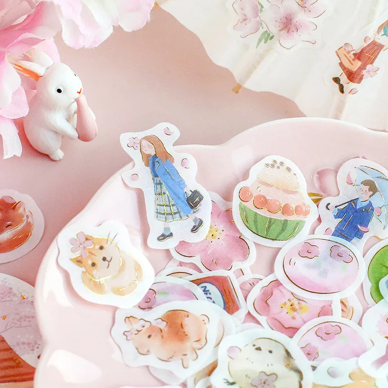 20 компл./1 лот Kawaii канцелярские наклейки Ueno Sakura дневник декоративные мобильные наклейки Скрапбукинг Сделай Сам наклейки для рукоделия