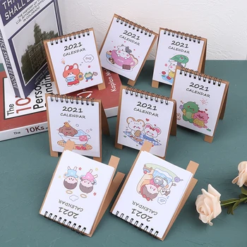 

2021 Yearly Cartoon Desktop Paper Calendar Dual Daily Scheduler Table Planner