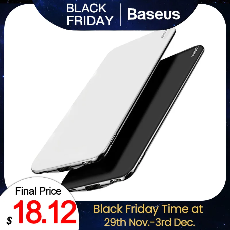 

Baseus Ultra Slim 10000mAh Power Bank For iPhone Xiaomi mi USB Type C Fast 10000 mAh Powerbank Portable External Battery Charger