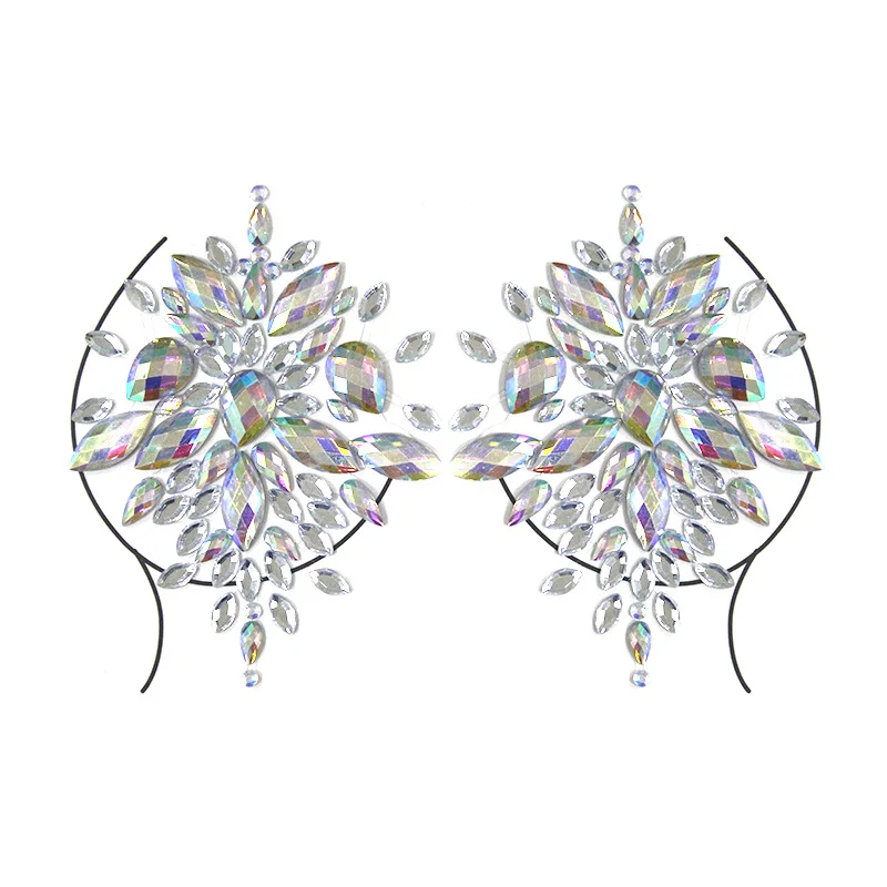 

2pcs/1 Pair New Breast petal chromophous Acrylic chest paste breathable Nipple Covers Bra Breast Pasties Adhesive Stickers