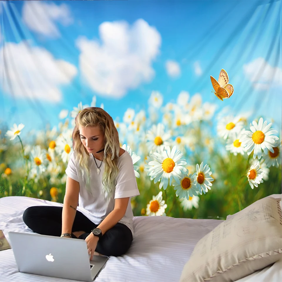 Natural Landscape Tapestry Psychedelic Scene Home Art Decorative