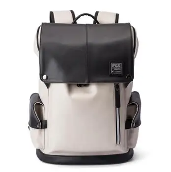 

Leather Backpack Casual Bookbag Laptop Travel Rucksack for Men Women Large Capacity USB Men Laptop