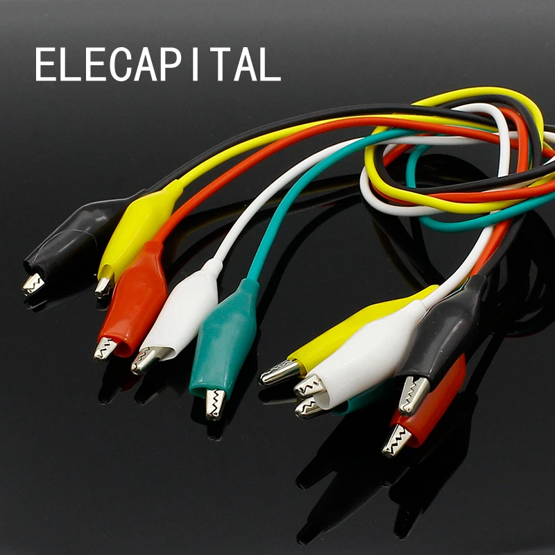 10pcs Alligator Clips Electrical DIY Test Leads Alligator Double-ended Crocodile Clips Roach Clip Test Jumper Wire