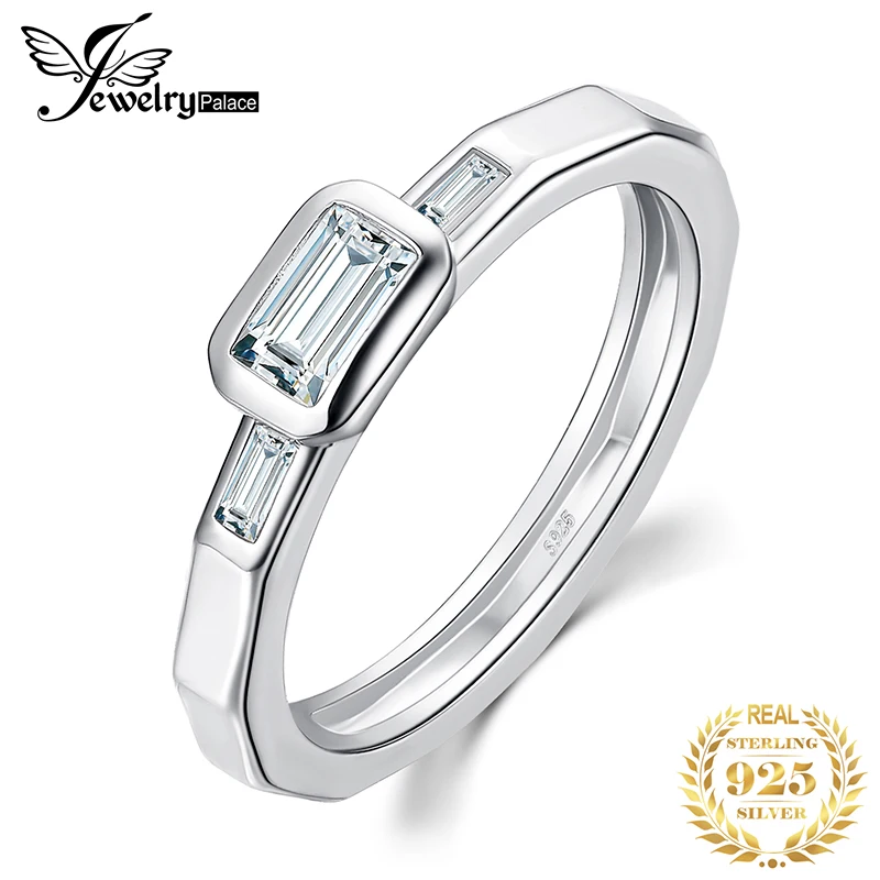 JewelryPalace многоугольные кубического циркония 925 пробы Серебряное кольцо