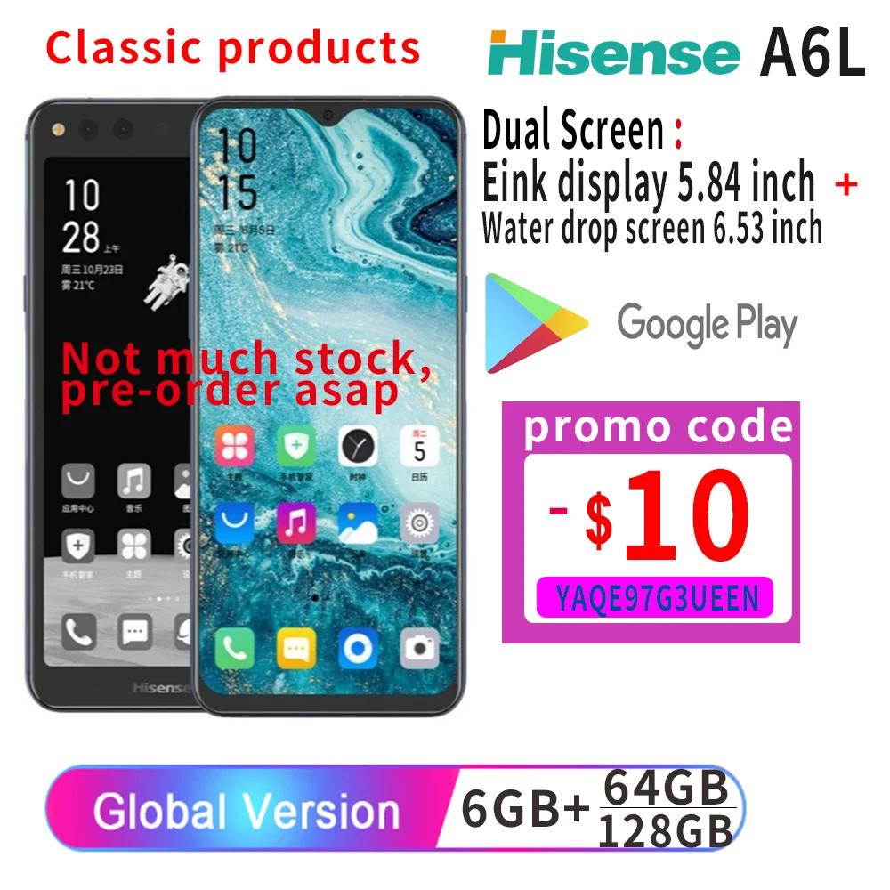 Смартфон Hisense A6L Snapdragon 660 Android 9 0 6 63 дюйма AMOLED + 5 84 | Мобильные телефоны и аксессуары