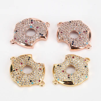 

Charms for Jewelry Making Supplies Gold Connectors for Diy Earrings Bracelet Copper Imitation Crystal Wholesale Lots Bulk