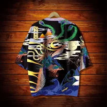 Японские пижамы мужские мужские s Haori мужской юката кимоно Каратэ костюм самурая японское кимоно кардиган для мужчин Ukiyo-E FF2429