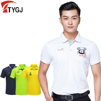

2019 Golf Shirts Mens Short Sleeve Polo Shirt Sport Golf Wear Man Turn Down Collar Sportswear Tennis T Shirt Tops