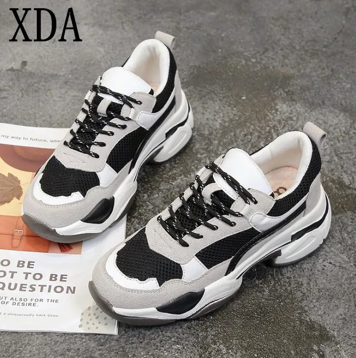XDA High Quality Trainers Women's Platform Sneakers Autumn Women Shoes Breathable Casual Women Running Chunky Sneakers B242