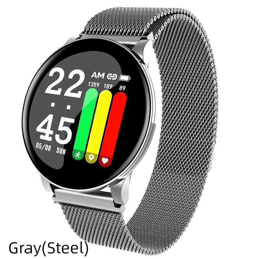 Gray Steel Смарт-Браслет фитнес-браслет Цветной дисплей экран Смарт-часы кислородный сердечный ритм мониторинг реального времени Бег Спорт тонкий корпус - Цвет: Gray Steel