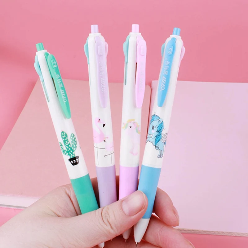 

Cute Flamingo Cactus Unicorn 4 Colors Chunky 0.5mm Ballpoint Pen School Office Supply Gift Stationery
