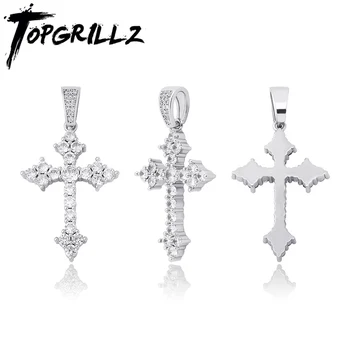 

TOPGRILLZ Hip Hop Cross Pendant Necklace Micro Pave AAA Cubic Zirconia Pendant Hip Hop Fashion Jewelry Gift For Men Women