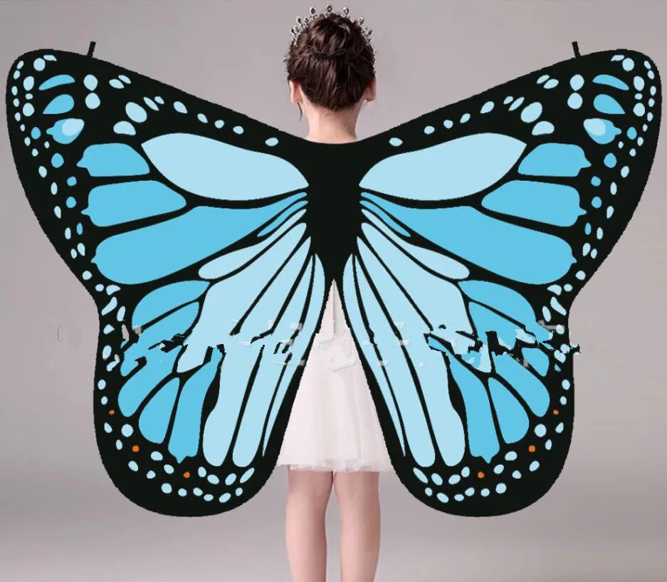 Карнавальный женский монарх Бабочка крылья животное платье костюм с крыльями бабочки Nymph Pixie шаль мягкий шифон - Цвет: Blue