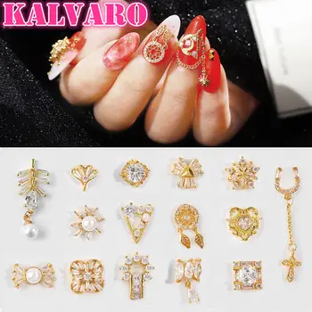 

Kalvaro 3Pcs 3D Metal Charms Nail Art Jewelry Zircon Chain Sun Japanese Top-level Decoration All For Nails Manicure Accessories